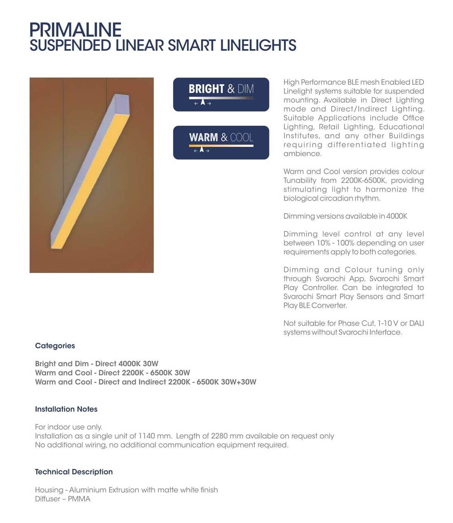 Primaline Suspended Linear Smart Linelights